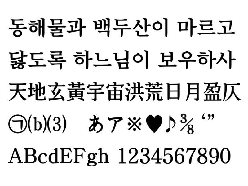 바른바탕체 Bold : BareunBatangOTFB.otf