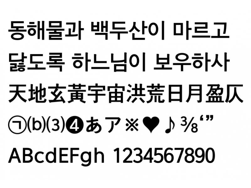 바른돋움체 Pro 2 : BareunDotumOTFPro2.otf
